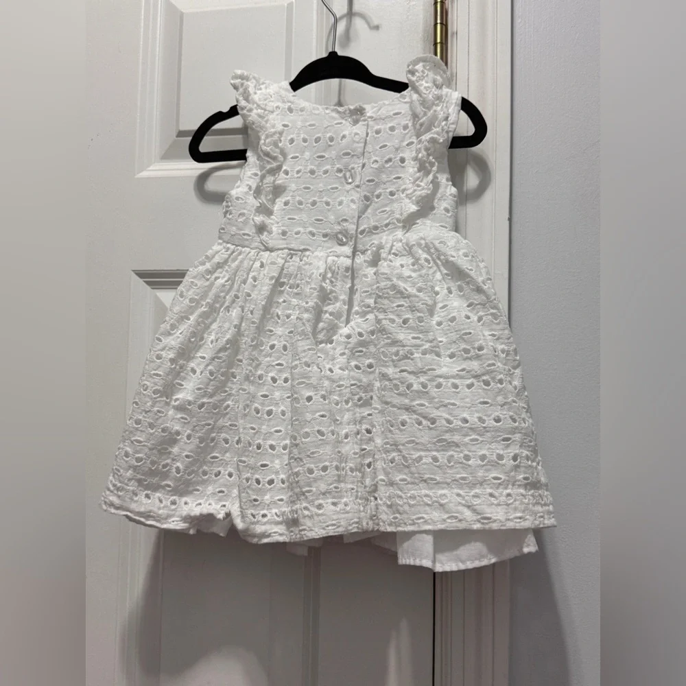 Bonnie Baby White Sleeveless eyelet Sundress Casual